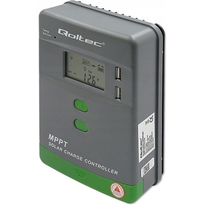 Qoltec Solární regulátor nabíjení MPPT 20A 12V 24V LCD 2 x USB