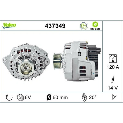 VALEO Alternátor VALEO 437349