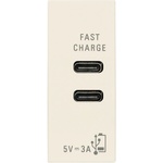Vimar 30292. CCC USB Контакт Linea, C+C 15W 3A 5V 1M, Canvas, (VM30292.CCC)