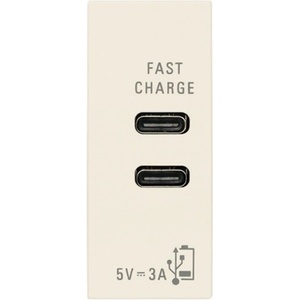 Vimar 30292. CCC USB Контакт Linea, C+C 15W 3A 5V 1M, Canvas, (VM30292.CCC)