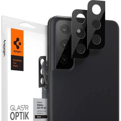 Spigen Стъклен Протектор за Камерата на Samsung S21 FE, Spigen EZ Fit Optik Pro Glass tR 2бр. , Черен (8809756648502)