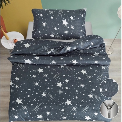 Textilomanie krep obliečky NIGHT SKY sivá 70x90 140x200