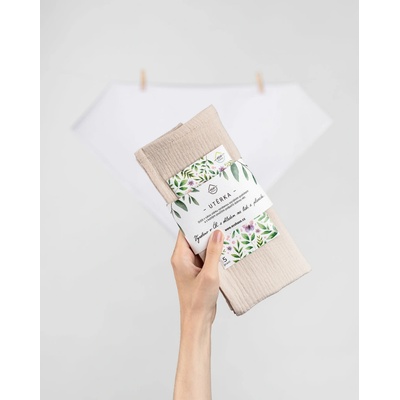 EcoHaus Premium utěrka z mačkané bavlny béžová 60 x 45 cm + Prací papírky 5 praní