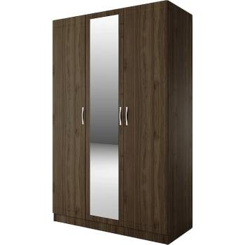 IRIM Трикрилен гардероб с огледало Сити 1003 орех адмирал