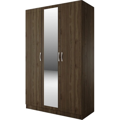 IRIM Трикрилен гардероб с огледало Сити 1003 орех адмирал