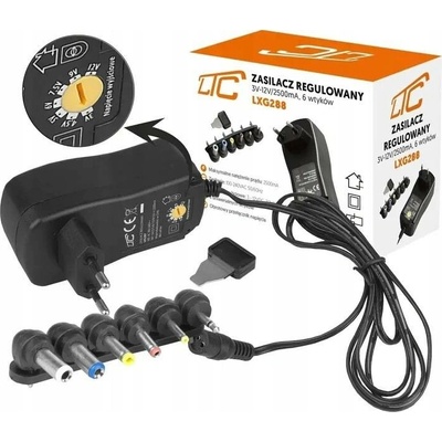Regulovatelný napájecí adaptér 3-12V 2500mA + 6 koncovek