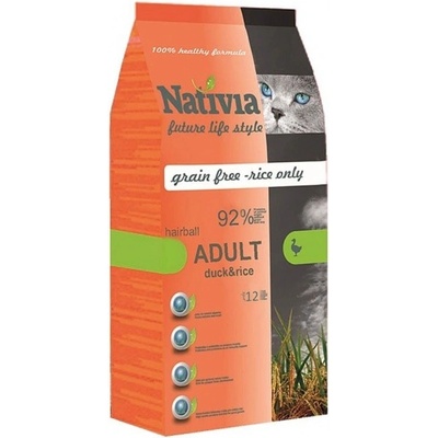 Nativia Adult Duck rice hairball 1,5 kg