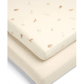 Mamas & Papas Долен чаршаф с ластик за легло Mamas & Papas - Born to be wild, 2 броя, 70x142 cm (7797CL700)