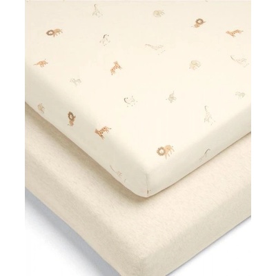 Mamas & Papas Долен чаршаф с ластик за легло Mamas & Papas - Born to be wild, 2 броя, 70x142 cm (7797CL700)