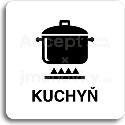 ACCEPT Piktogram kuchyň - bílá tabulka - černý tisk bez rámečku