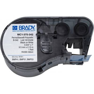 Brady MC1-375-342 / 143225, Labelmaker PermaSleeve Wiremarker Sleeves, x 16.40 mm2.13 m