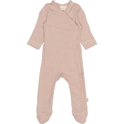 MINYMO Dětský celotělový overal s ťapkami s dlouhým rukávem PETIT PIAO růžová Nostalgic Rose Dark Off White
