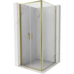 Mexen Exo-B Duo отваряема душ кабина 90 x 90 см, прозрачна, златна - 814-090-090-50-00 (814-090-090-50-00)