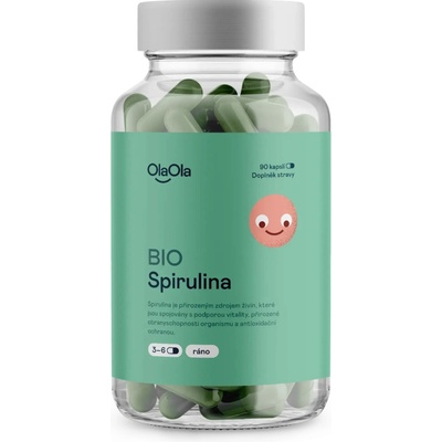 OlaOla BIO Spirulina podporující zažívání 90 kapslí