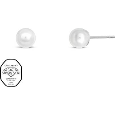 CRYSTalp Ocelové pecky se Swarovski perlou Mini 4606.WHI.E