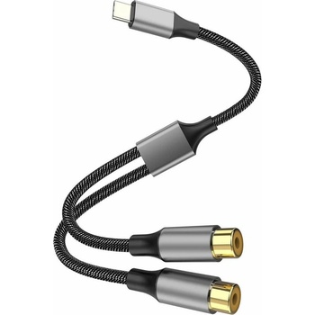 4smarts Кабел 4Smarts 456903, от USB-C(м) към 2x RCA(ж), 0.2m, черен (4SMARTS-456903)
