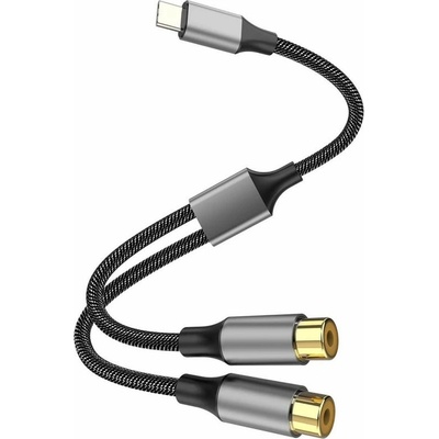 4smarts Кабел 4Smarts 456903, от USB-C(м) към 2x RCA(ж), 0.2m, черен (4SMARTS-456903)