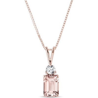 Klenota z růžového zlata s morganitem a diamantem k0305074