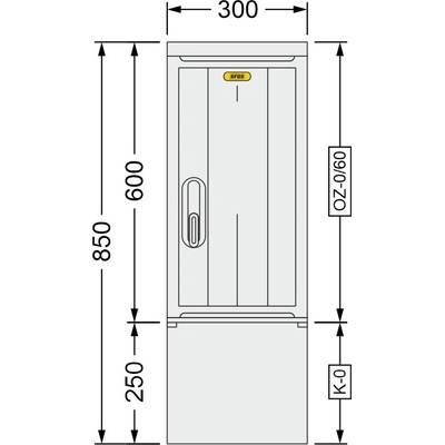 SFOS 300x850x245mm OZ-0/60 + K-0