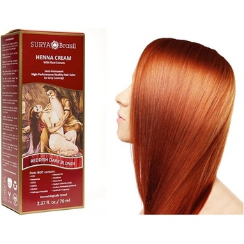 Surya Brasil přírodní barva na vlasy Henna krém tmavě červený blond 70 ml
