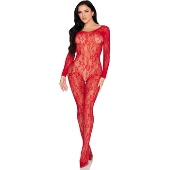 Leg Avenue Lace Lingerie Bodystocking 89366 Red