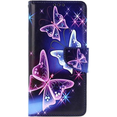 Pouzdro TopQ Xiaomi Redmi Note 11 Pro knížkové Modré s motýlky