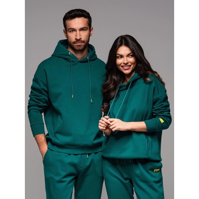 Ombre Unisex sweatshirt with pockets and hood dark green tyrkysová