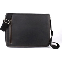 Tříoddílová velká kožená pánská crossbody taška HGL no. 6021 černá