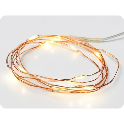 ACA Lighting LED dekoračná reťaz 1.2m 12LED 2xCR2032 teplá biela bez funkcií meď X0112123