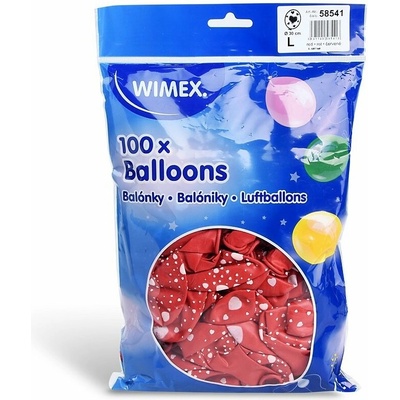 Wimex Nafukovací balónek Srdce bílo červený Ø30cm `L`