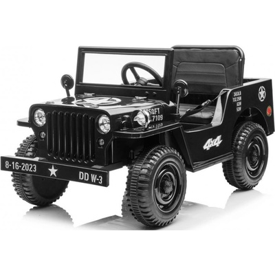 Ramiz Retro vojenské vozidlo 4x4 Elektrické autíčko černá