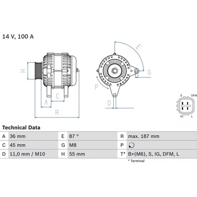 Alternátor BOSCH 0 986 046 120
