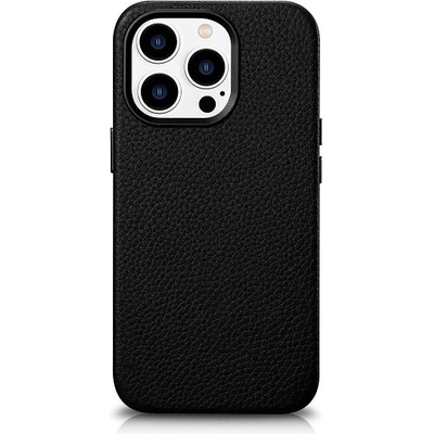 ICARER Magsafe Калъф от Естествена Кожа за iPhone 14 Pro Max, iCarer Leather Case, Черен (WMI14220712-BK)