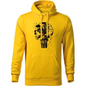 DRAGOWA мъжки суитшърт с качулка Frank the Punisher, жълт, 320г/м2 (11470)