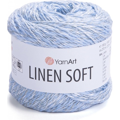 YarnArt Příze Linen soft 7319 světlounká modrá