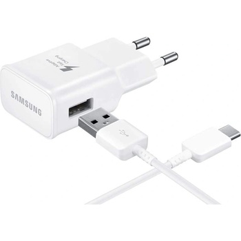 Samsung USB-C Fast Charger EP-TA20EWECGWW - захранване и USB-C кабел за устройства с USB-C стандарт (бял) (retail)