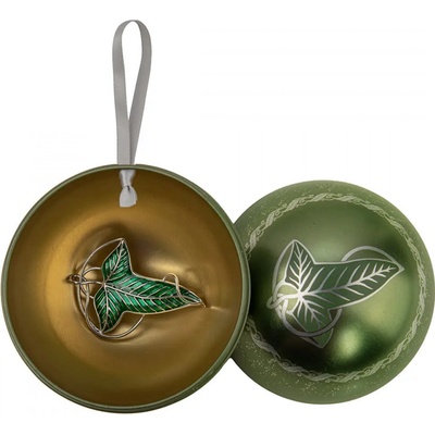 Cinereplicas Vánoční koule Pán prstenů s broží elfí lístek – Zboží Mobilmania