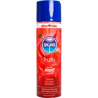 SKINS Лубрикант на водна основа skins - fruity water-based lubricant strawberry 130 ml