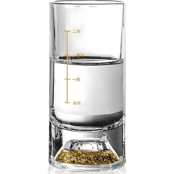 HARAHU Кристална чаша с мерителна линия - Златен / Тип2 / 100ml KP35408 (35408)