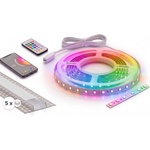 SmartLED КОМПЛЕКТ 1x LED RGBW лента NEO LITE LED/24W/230V 5 m IP65 Wi-Fi + 5x профил 1 m + дистанционно управление (SD0107C)