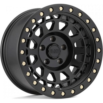 Black Rhino Hard Alloys PRIMM 9x17 5x114.3 ET-18 matte black with Brass Bolts