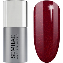 Semilac Hybrid gelový lak na nehty S590 Glitter Red 5 ml