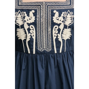 Hoss Intropia Памучна рокля Hoss Intropia в тъмносиньо среднодълга разкроена 8229095 (8229095)