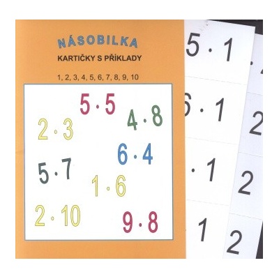 Násobilka malá 1, 2, 3, 4, 5, 6, 7, 8, 9, 10 12 karet, 96 příkladů