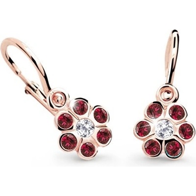 Cutie Jewellery detské náušnice z ružového zlata C1737-10-X-4 červená