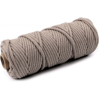 Šňůra / příze s duší Ø5 mm, střední, 8 /035 béžová tmavá