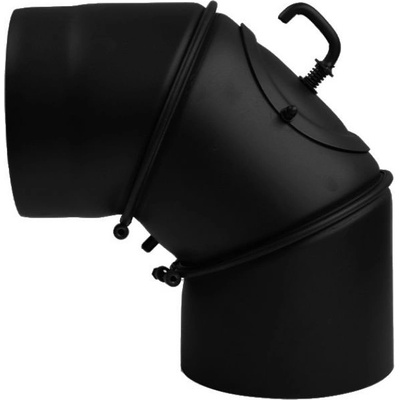 STAHL SYSTEM Dymové koleno nadstavné s revíznym otvorom a klapkou 0-90°, ø120mm, hr. mat. 2mm KOLSZYBER120/90