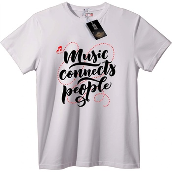 NOONEBRAND Тениска Музиката Свързва Хората - 4XL, Black
