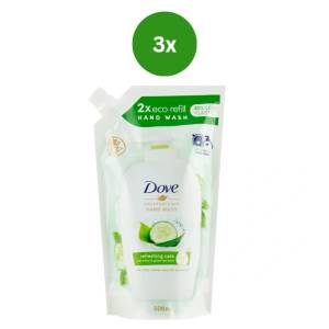 Dove Течен сапун Dove Go fresh touch краставица и зелен чай, пълнител 3 x 500 мл