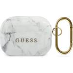 Guess GUACAPTPUMAWH калъф за AirPods Pro, бял, Marble Collection (GUACAPTPUMAWH)
